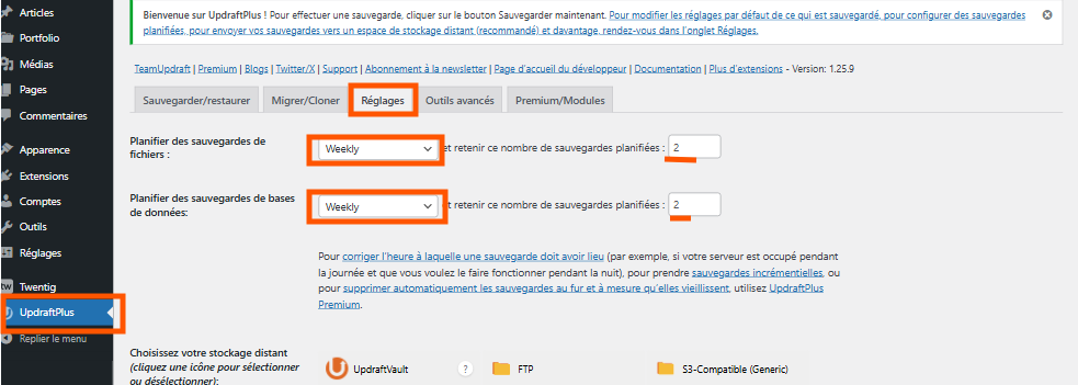 Planifier votre sauvegarde automatique WordPress