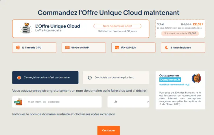 choix du nom de domaine O2switch