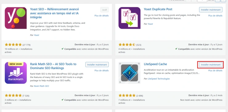 installer un plugin wordpress