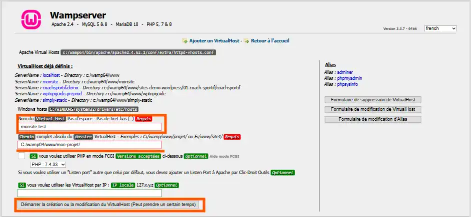 creation du virtuelhost
